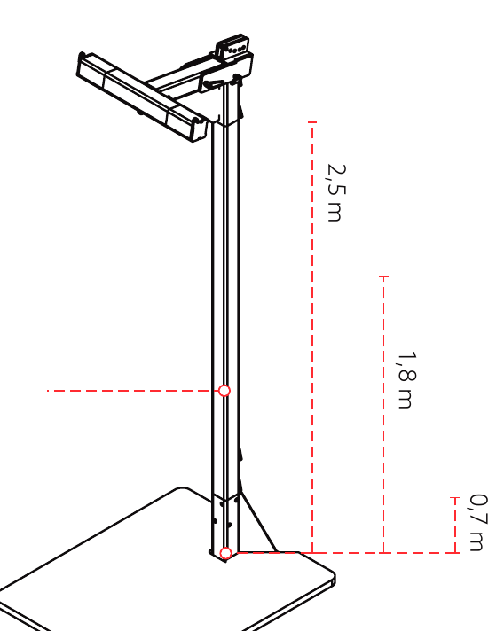 THORUS Montant : hauteurs 0,7 m, 1,8 m et 2,5 m
